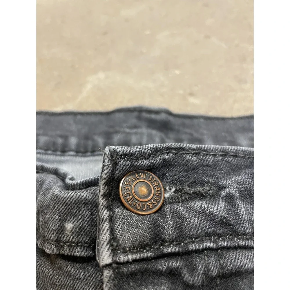 Levis 505 Jeans Mens 36x30 Gray Charcoal Stretch‎ Denim Straight Leg Zip Fly